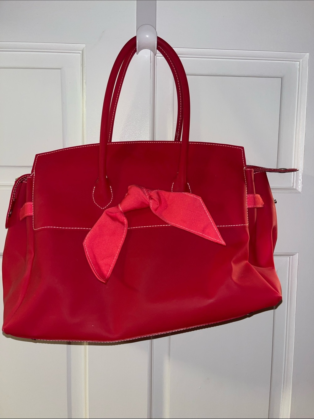 The Limited Watermelon Jelly Tote Satchel Bag with Decorative Bow